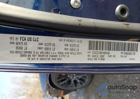 2015 Dodge Challenger Srt Hellcat from USA, damaged, VIN 2C3CDZC98FH834168